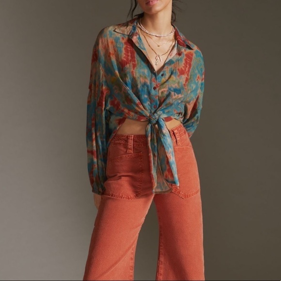 Mes Demoiselles Printed Cotton Motif Shirt - Size 10 - Picture 4 of 16